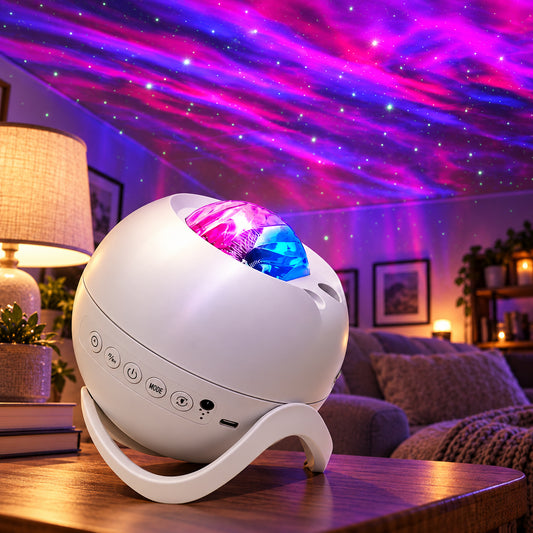 White Spherical Aurora Galaxy Projector