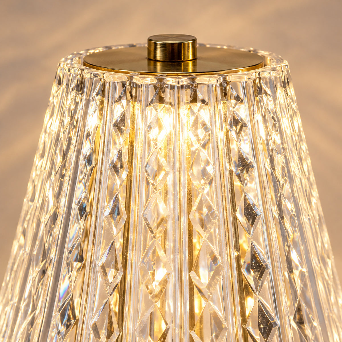 Rechargeable Crystal-Look Table Lamps Two Pack
